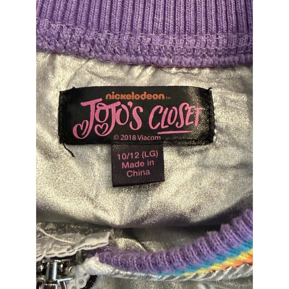 JoJo's Closet Girls Nickelodeon Silver Jacket Size Lg 10/12 (L) JoJo Siwa